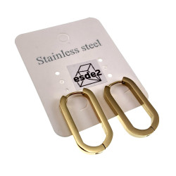 ∅25mm x 13mm Oorringen Dames - Verguld RVS - U-Vormige Oorbellen