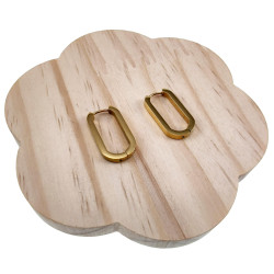 ∅25mm x 13mm Oorringen Dames - Verguld RVS - U-Vormige Oorbellen