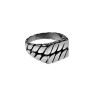 Ring Unisex - Gepolijst RVS - Zegelring met Baksteenontwerp