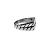 Ring Unisex - Gepolijst RVS - Zegelring met Baksteenontwerp