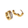 ∅13mm x 4mm Oorbellen Unisex - Verguld RVS - Oorringen met Parelmoer