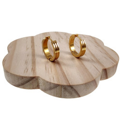 ∅20mm x 4mm Oorbellen Unisex - Verguld RVS - Oorringen Dames - Heren