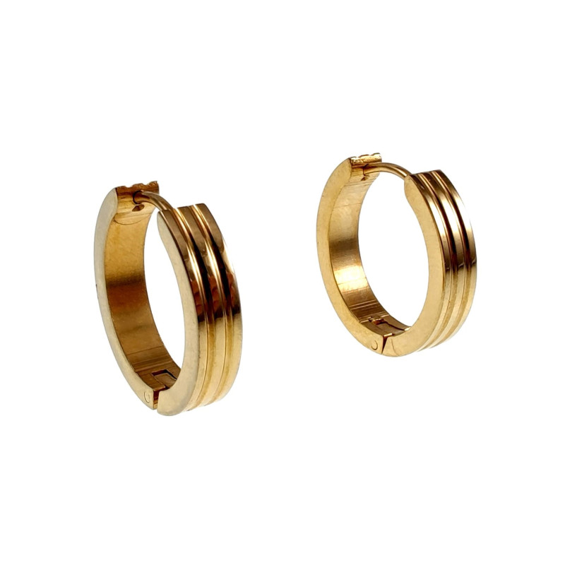 ∅20mm x 4mm Oorbellen Unisex - Verguld RVS - Oorringen Dames - Heren ∅20mm x 4mm Oorbellen Unisex - Verguld RVS - Oorringen Dames - Heren