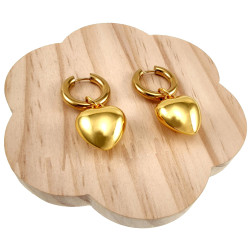 Langer Oorbellen Dames - Verguld RVS - Oorringen met Hart Hanger