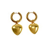 Langer Oorbellen Dames - Verguld RVS - Oorringen met Hart Hanger