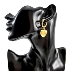 Langer Oorbellen Dames - Verguld RVS - Oorringen met Hart Hanger