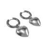Langer Oorbellen Dames - Gepolijst RVS - Oorringen met Hart Hanger