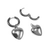 Langer Oorbellen Dames - Gepolijst RVS - Oorringen met Hart Hanger