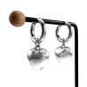 Langer Oorbellen Dames - Gepolijst RVS - Oorringen met Hart Hanger
