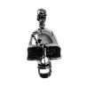 60cm x 5mm Jasseron-Ketting + XL-Schedelhanger Heren - Gepolijst RVS