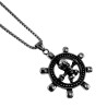 60cm x 3mm Jasseron-Ketting + XL Rudder-Hanger Heren - Gepolijst RVS - Ketting met Schedel Rudder Hanger