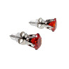 Ronde Zirkonia Oorknopjes Unisex - RVS - 7mm Rode Oorbellen