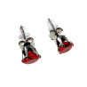 Ronde Zirkonia Oorknopjes Unisex - RVS - 7mm Rode Oorbellen