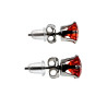 Ronde Zirkonia Oorknopjes Unisex - RVS - 7mm Rode Oorbellen