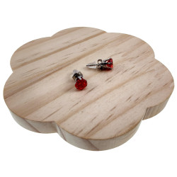 Ronde Zirkonia Oorknopjes Unisex - RVS - 7mm Rode Oorbellen