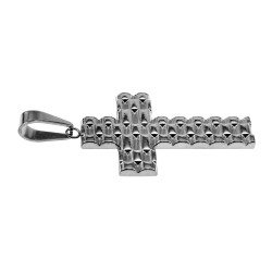 Kruis Hanger Heren - Gepolijst RVS - Kruishanger met Horlogebanddetail