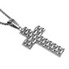 Kruis Hanger Heren - Gepolijst RVS - Kruishanger met Horlogebanddetail