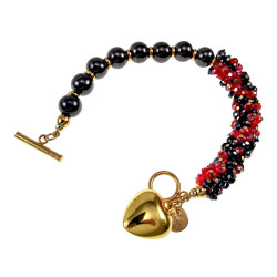 Verguld RVS- Magnetische Hematiet Kristallen Armband met T- Sluiting
