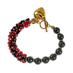 Verguld RVS- Magnetische Hematiet Kristallen Armband met T- Sluiting
