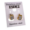 ∅10mm x 5mm Oorringen Dames - Verguld RVS -  Oorbellen met Strass