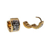 ∅10mm x 5mm Oorringen Dames - Verguld RVS -  Oorbellen met Strass