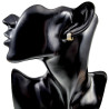 ∅10mm x 5mm Oorringen Dames - Verguld RVS -  Oorbellen met Strass