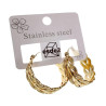 ∅26mm x 9mm Oorringen Dames - Verguld RVS -  Blad-Design - Oorbellen