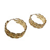 ∅26mm x 9mm Oorringen Dames - Verguld RVS -  Blad-Design - Oorbellen