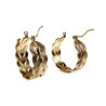 ∅26mm x 9mm Oorringen Dames - Verguld RVS -  Blad-Design - Oorbellen