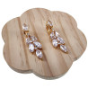 Lange Oorclips - Gold Plating Blad-Design Clip-on Oorbellen met Strass