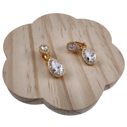 Lange Oorclips Dames Gold Plating Druppel Clip-on Oorbellen met Strass