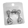 Lange Oorclips Dames Gerhodineerd Druppel Clip-on Oorbellen met Strass
