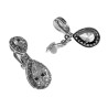 Lange Oorclips Dames Gerhodineerd Druppel Clip-on Oorbellen met Strass