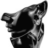Lange Oorclips Dames Gerhodineerd Druppel Clip-on Oorbellen met Strass