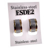 ∅13mm Oorringen Unisex - Bicolor RVS Brede Oorbellen met Zand Design