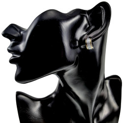 ∅13mm Oorringen Unisex - Bicolor RVS Brede Oorbellen met Zand Design