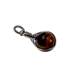 60cm x 3mm Jasseron-Ketting + Tijgeroogsteen Hanger Dames - RVS