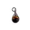 60cm x 3mm Jasseron-Ketting + Tijgeroogsteen Hanger Dames - RVS