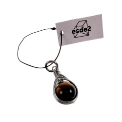 60cm x 3mm Jasseron-Ketting + Tijgeroogsteen Hanger Dames - RVS