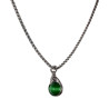 60cm x 3mm Jasseron-Ketting + Groene Kattenoogsteen Hanger Dames - RVS