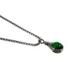 60cm x 3mm Jasseron-Ketting + Groene Kattenoogsteen Hanger Dames - RVS