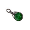 60cm x 3mm Jasseron-Ketting + Groene Kattenoogsteen Hanger Dames - RVS