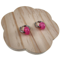 Oorringen met Chalcedoonsteen Gepolijst RVS Oorbellen met Donut Hanger