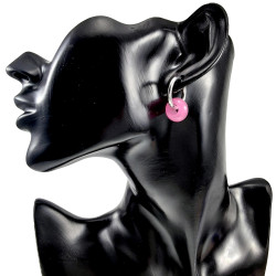 Oorringen met Chalcedoonsteen Gepolijst RVS Oorbellen met Donut Hanger
