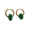 ∅19mm x 2,5mm Oorringen met Taiwan Jade-Steen - Verguld RVS - Dames Oorbellen met Donut Hanger