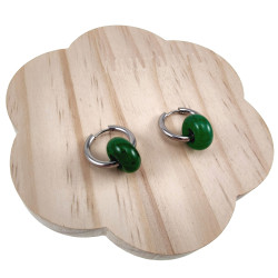 ∅19mm x 2,5mm Oorringen met Taiwan Jade-Steen - Gepolijst RVS - Dames Oorbellen met Donut Hangers