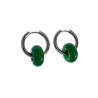∅19mm x 2,5mm Oorringen met Taiwan Jade-Steen - Gepolijst RVS - Dames Oorbellen met Donut Hangers