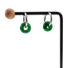 ∅19mm x 2,5mm Oorringen met Taiwan Jade-Steen - Gepolijst RVS - Dames Oorbellen met Donut Hangers