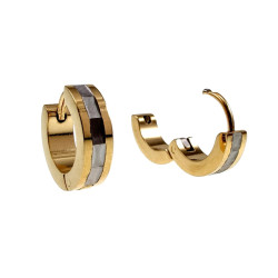 ∅13mm x 4mm Oorringen Unisex - Verguld RVS - Bicolor Oorbellen