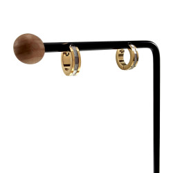 ∅13mm x 4mm Oorringen Unisex - Verguld RVS - Bicolor Oorbellen